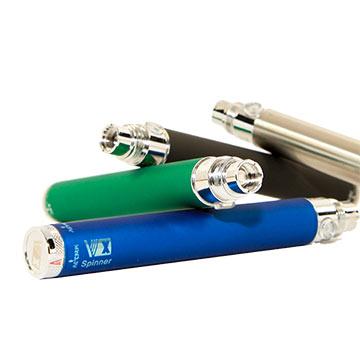 Batterie Vision Spinner 900 mAh quatuor bleue métal verte noire détail