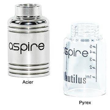 Réservoirs acier ou Pyrex pour Aspire Nautilus