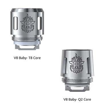 Résistances V8 Q2 et V8 T8 incluses dans le kit TFV8 Baby