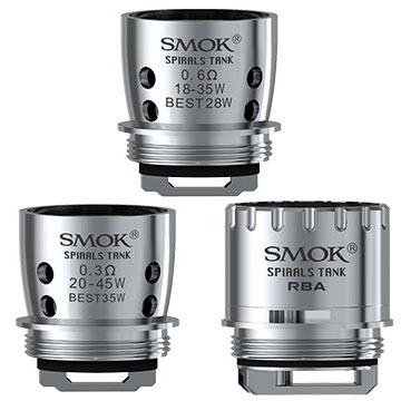 Résistances innovantes et plateau RBA livrés avec votre clearomiseur Smok Spirals